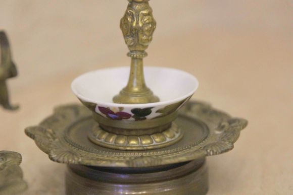 Винтажный набор - фарфор и бронза