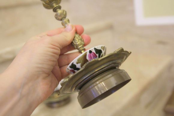 Винтажный набор - фарфор и бронза