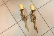 Изящная пара антикварных бра. Латунное литье