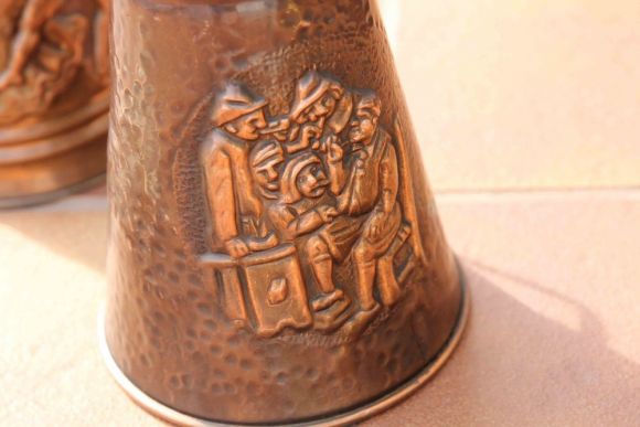 Старинный антикварный медный зольник. Европа. Начало 20 века