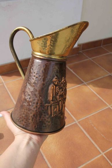 Старинный антикварный медный зольник. Европа. Начало 20 века