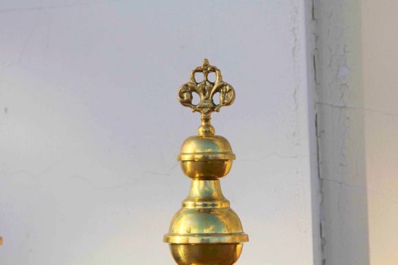 Старинные латунные таганы, подставки для дров в камин, Европа