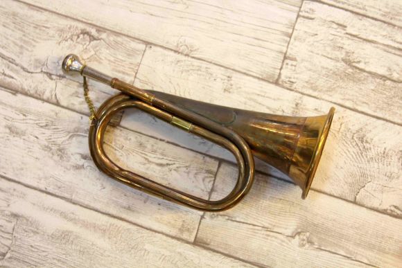 Охотничий рожок из латуни в патине