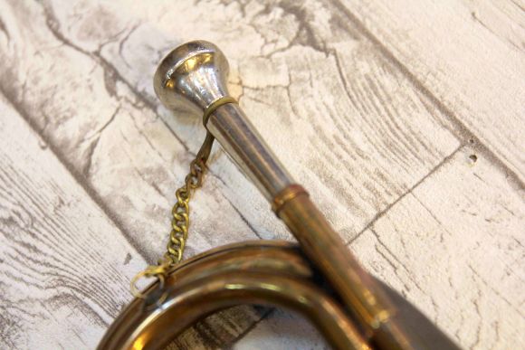 Охотничий рожок из латуни в патине