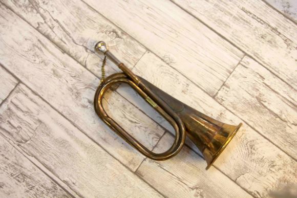 Охотничий рожок из латуни в патине