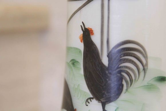 Изящный КУВШИН, ГРАФИН. Цветное МОЛОЧНОЕ стекло, РУЧНАЯ роспись! 