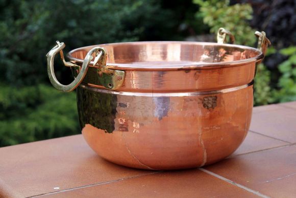 Очень удобный глубокий таз для варенья. Европа. Середина 20 века