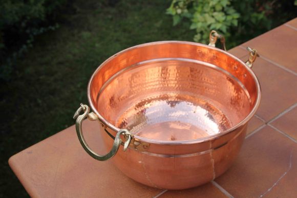 Очень удобный глубокий таз для варенья. Европа. Середина 20 века