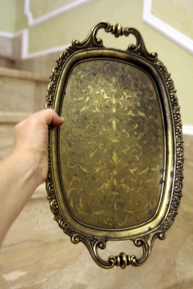 Старинный очень красивый ажурный поднос