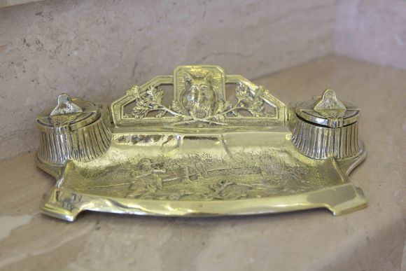 Великолепная старинная чернильница. Франция. Конец 19 века.