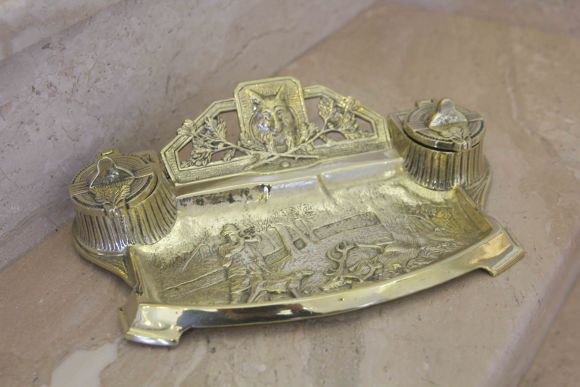 Великолепная старинная чернильница. Франция. Конец 19 века.