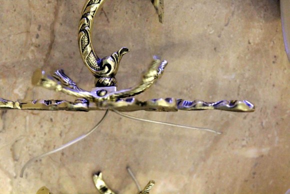 Пара замечательных бра из латуни с плафонами