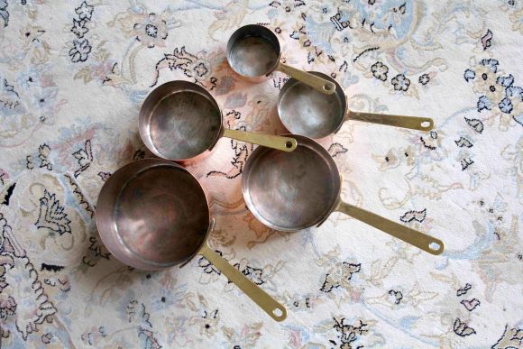 Настоящие старинные медные ковши - набор