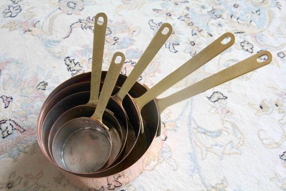 Настоящие старинные медные ковши - набор