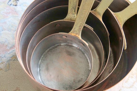 Настоящие старинные медные ковши - набор