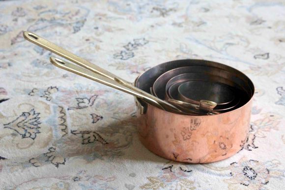 Настоящие старинные медные ковши - набор