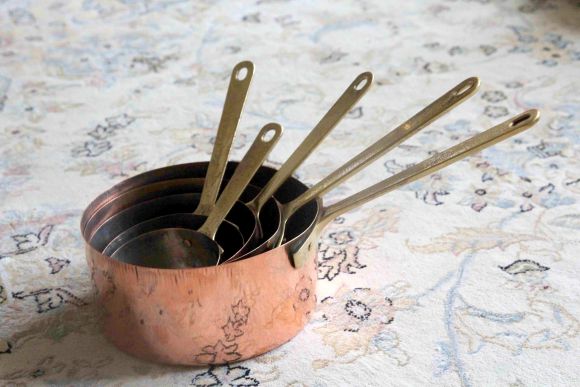 Настоящие старинные медные ковши - набор