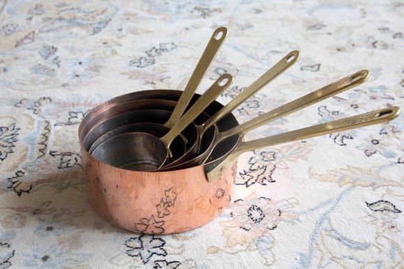 Настоящие старинные медные ковши - набор