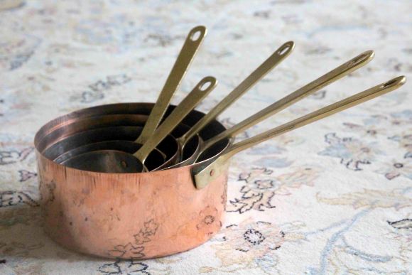 Настоящие старинные медные ковши - набор