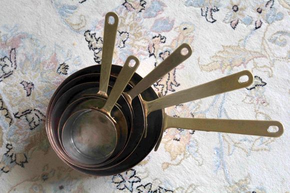 Настоящие старинные медные ковши - набор