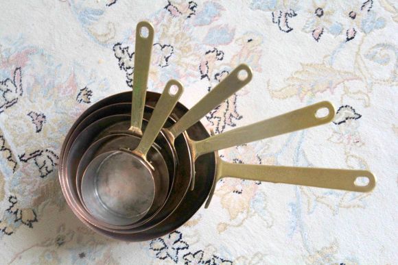 Настоящие старинные медные ковши - набор