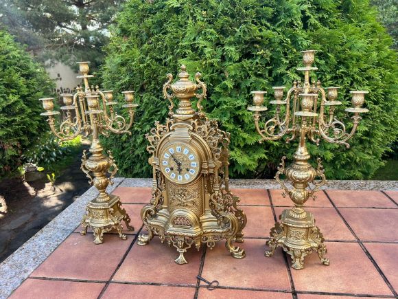 Старинные каминные часы. Европа. Конец 19 века