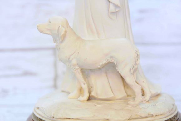 Винтажная статуэтка дама с собачкой. Европа. Начало 20 века