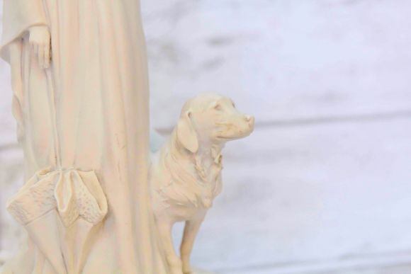 Винтажная статуэтка дама с собачкой. Европа. Начало 20 века