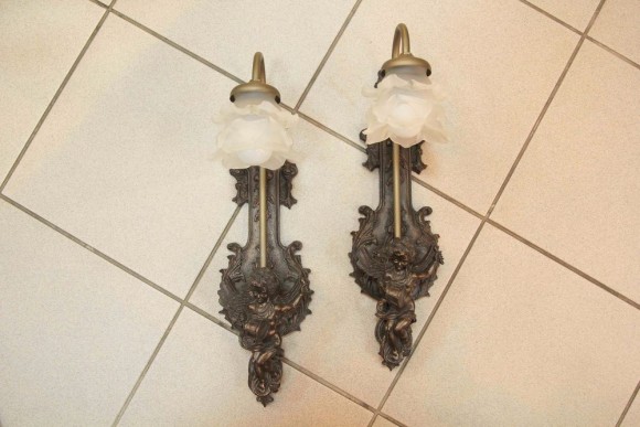 Просто шикарные старинные бра из бронзы