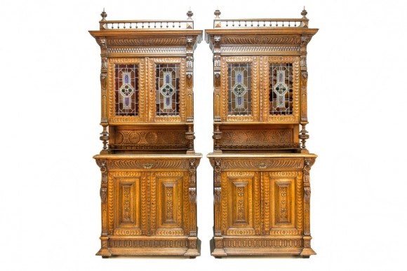 Пара потрясающих антикварных буфетов. Полная реставрация