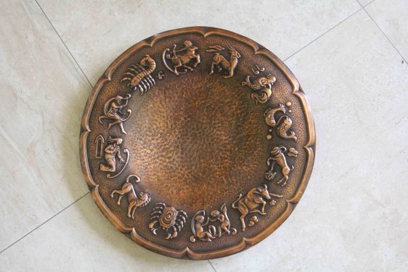 Большое медное панно ЗНАКИ ЗОДИАКА