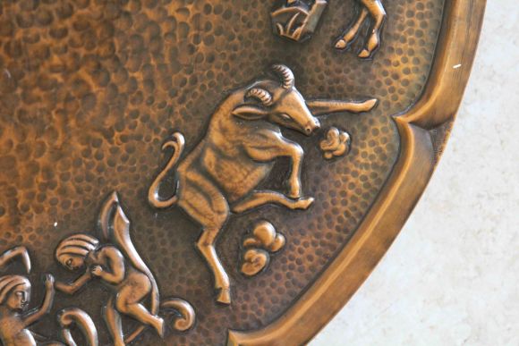 Большое медное панно ЗНАКИ ЗОДИАКА