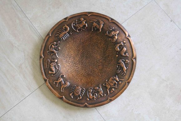 Большое медное панно ЗНАКИ ЗОДИАКА