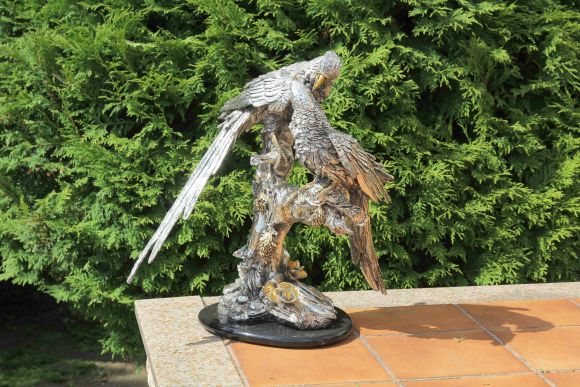 Невероятной красоты винтажная скульптура "Пара попугаев". Франция. 20 век.