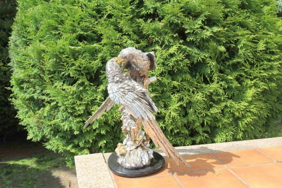 Невероятной красоты винтажная скульптура "Пара попугаев". Франция. 20 век.