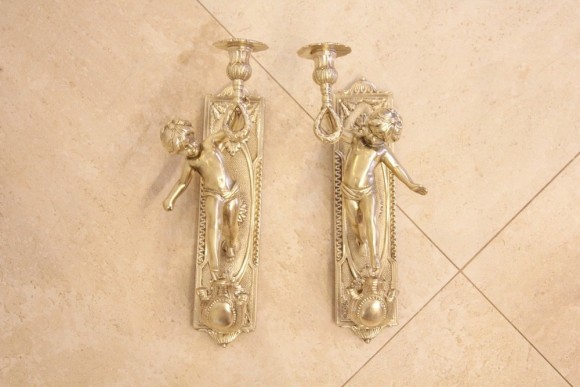 Очень красивые старинные бра с Путти