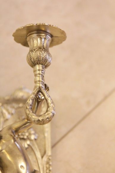 Очень красивые старинные бра с Путти