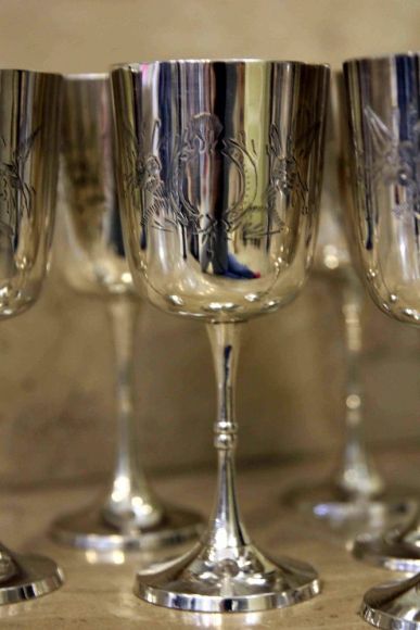 Необыкновенно красивые посеребренные бокалы. Европа. Начало 20 века