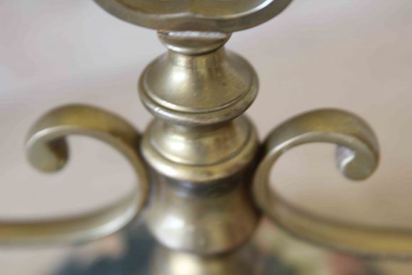 Старинный латунный подсвечник с росписью