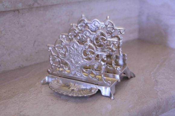 Очаровательная антикварная салфетница из бронзы. Европа. Начало 20 века