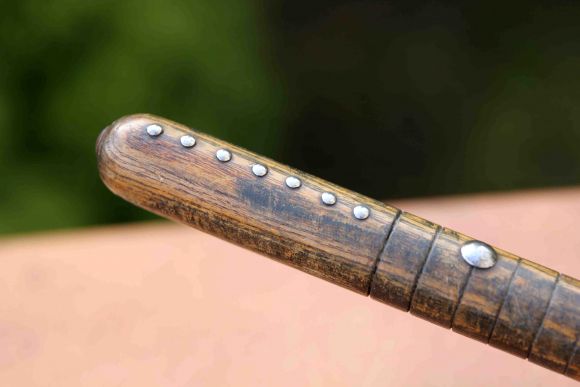 Латунный старинный совок с удобной деревянной ручкой