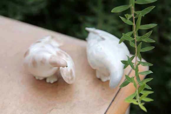 Пара фарфоровых голубей ЛФЗ