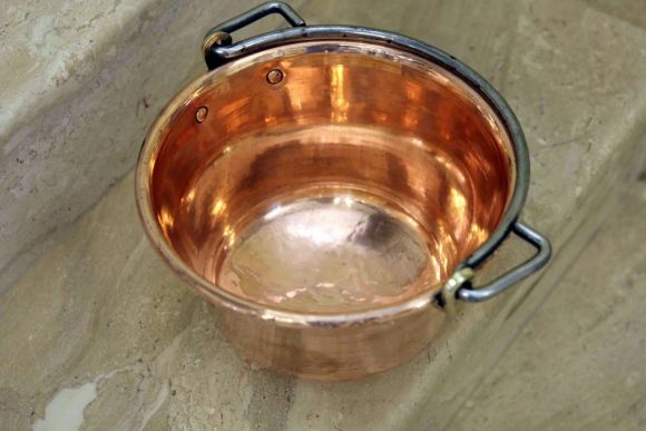 Большой старинный медный котелок. Европа. Начало 20 века