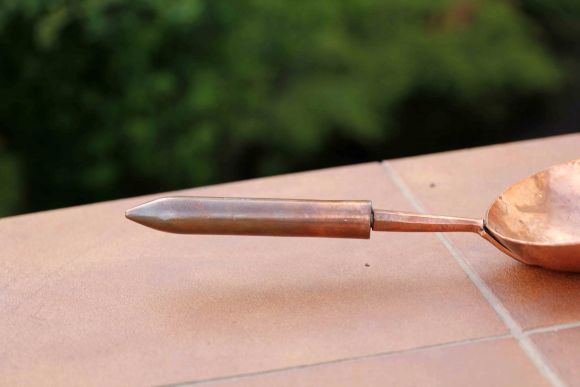 Антикварный, полностью медный совок для угля, золы или сыпучих продуктов