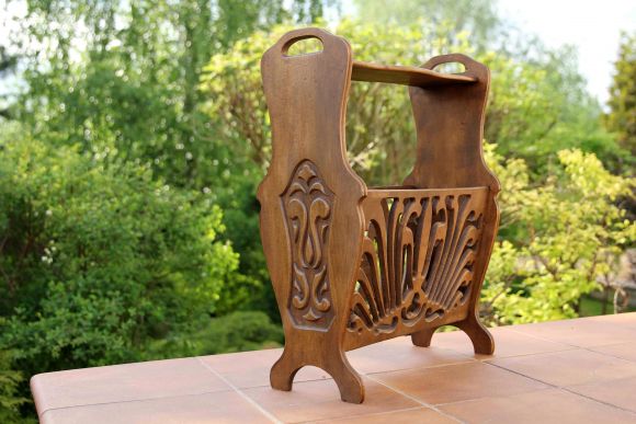 Газетница резная деревянная АЖУР