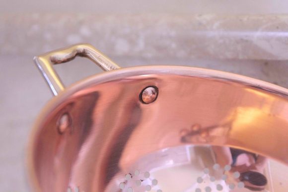 Большой медный старинный дуршлаг .Европа. Начало 20 века