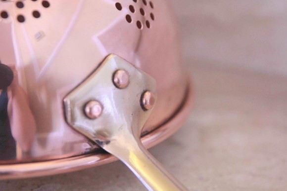 Большой медный старинный дуршлаг .Европа. Начало 20 века