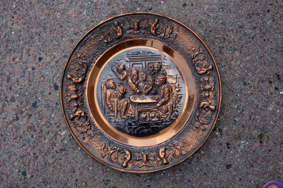 Голландское медное панно ПЬЯНКА