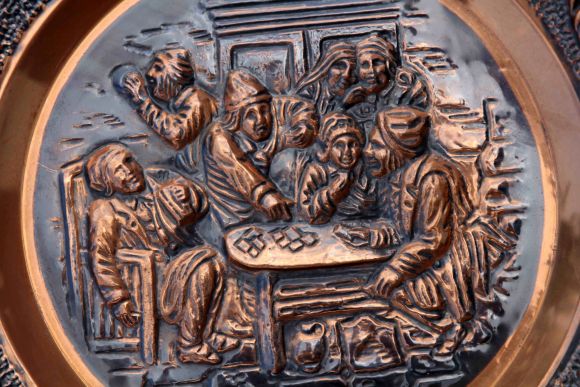 Голландское медное панно ПЬЯНКА