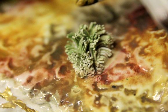 Потрясающей красоты антикварный светильник из фарфора Capodimonte. Италия. Начало 20в.